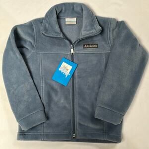 Columbia Kid's Fleece Jacket XS Birch Falls Youth Powder Blue Full Zip Pockets
